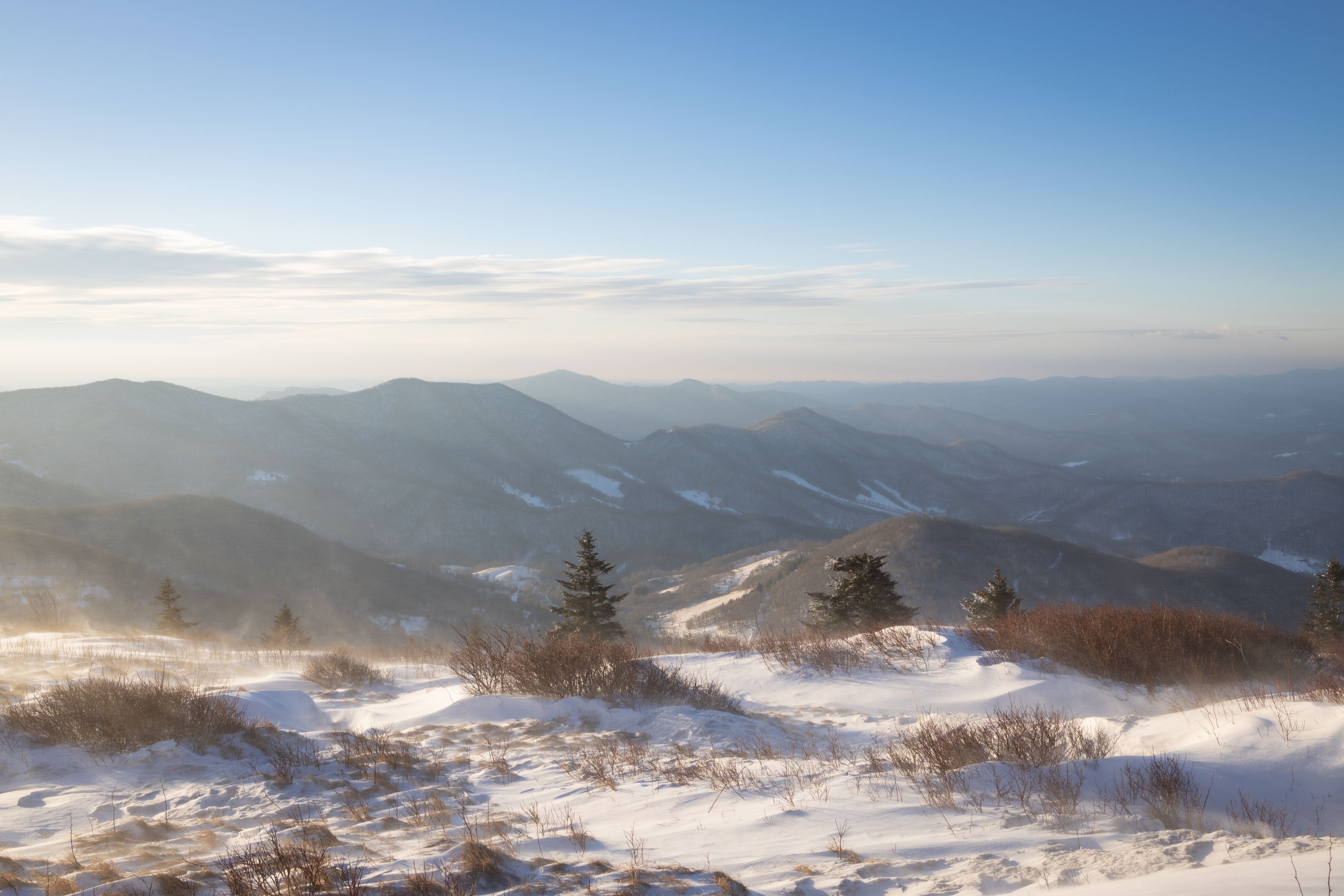 Snowy Winter Sunrise at Roan Mountain on the North Carolina Tennessee Border
