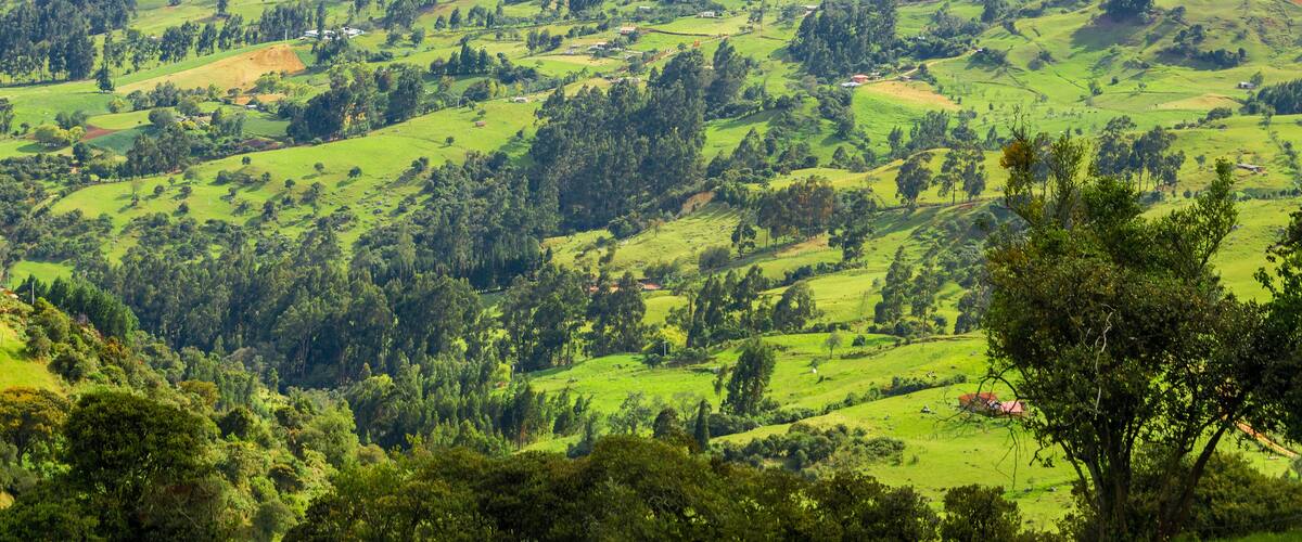 General view of the countryside in Cundinamarca, Colombia