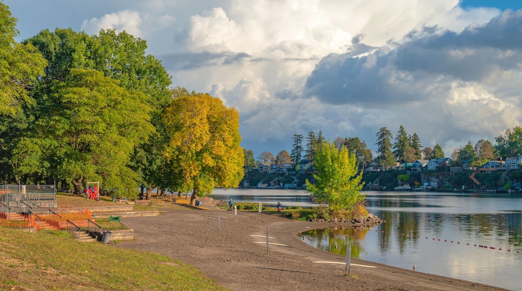 Signs of Fall weather in a public park Fairview Oregon.