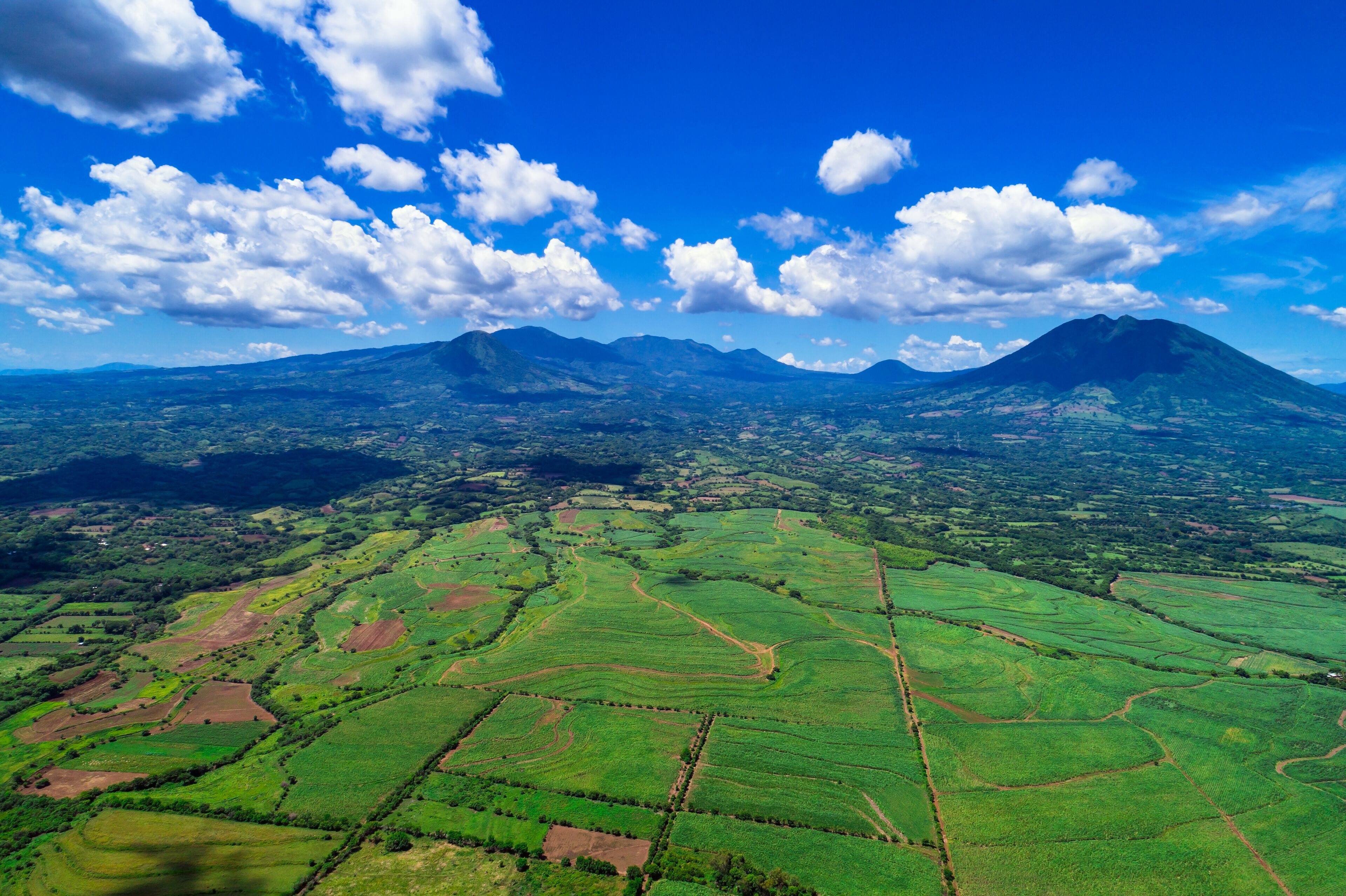 A landscape view of the countryside at Usulután, El Salvador