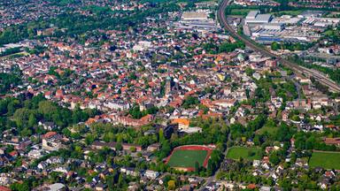 Aerial photo of the city Ahlen Westfalen NRW in Germany