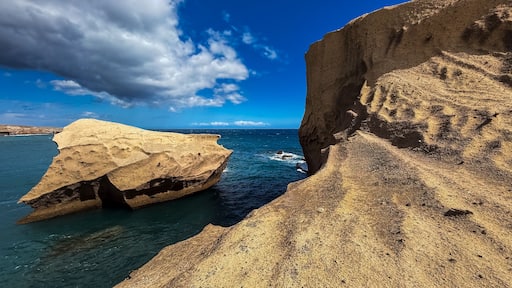 Natural volcanic rock formation and ocean landscape near San Miguel de Tajao, Tenerife