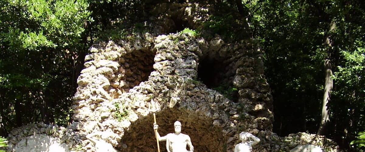 Neptune's fountain in beautiful arboretum Trsteno. Arboretum was used in the filming of the series Game of Thrones.