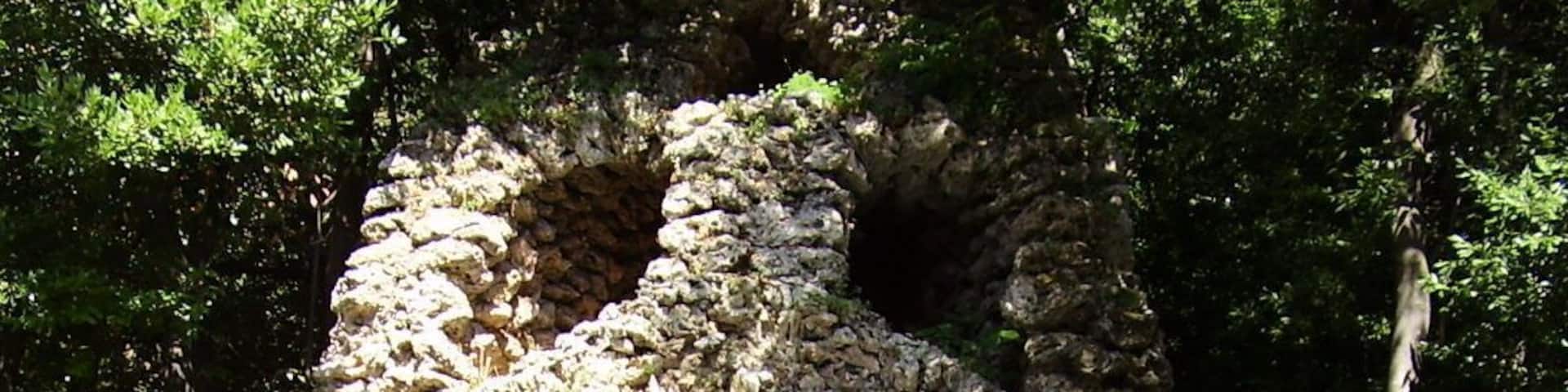 Neptune's fountain in beautiful arboretum Trsteno. Arboretum was used in the filming of the series Game of Thrones.