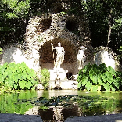 Neptune's fountain in beautiful arboretum Trsteno. Arboretum was used in the filming of the series Game of Thrones.