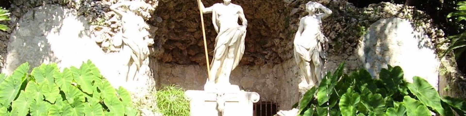 Neptune's fountain in beautiful arboretum Trsteno. Arboretum was used in the filming of the series Game of Thrones.