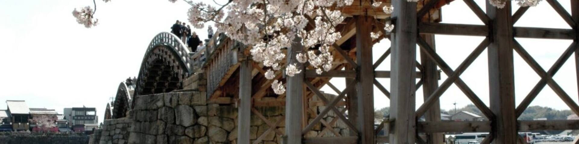 Kintai-Kyo...Kintai Bridge. No nails. Every 50 years they rehab the bridge to teach the next generation how to do it. I was fortunate to live here for 4 years. Loved every minute of it.