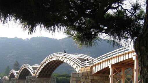 Kintai Bridge. Great site especially when cherry blossoms bloom.