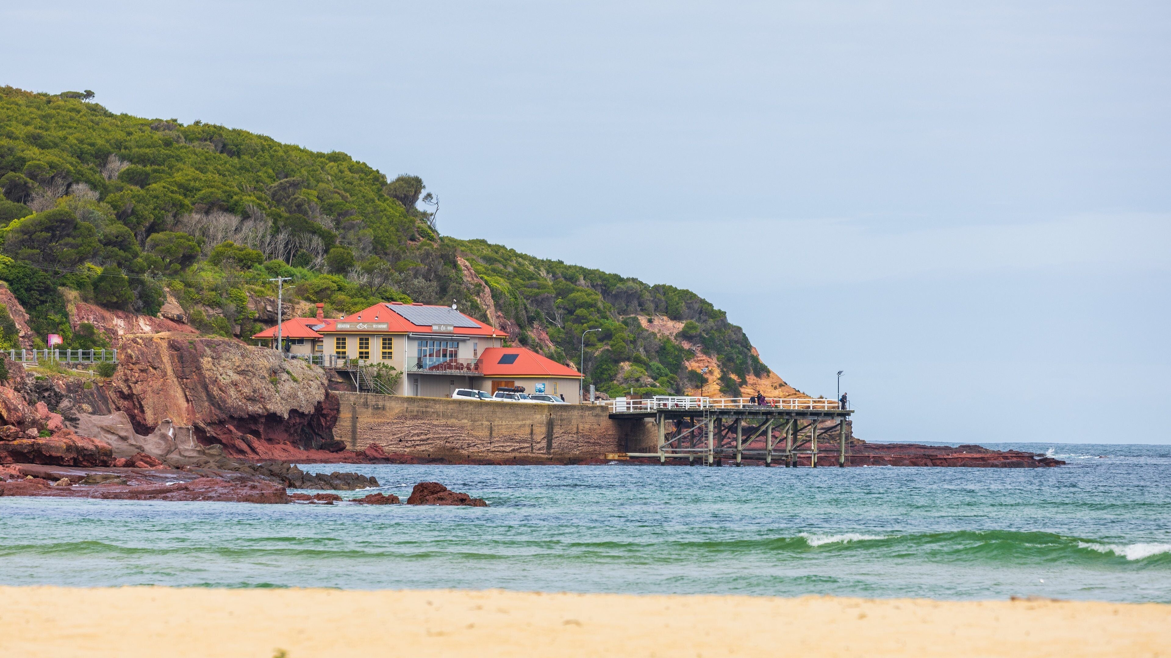 Main Beach Recreation Reserve showing general coastal views, rugged coastline and a sandy beach
