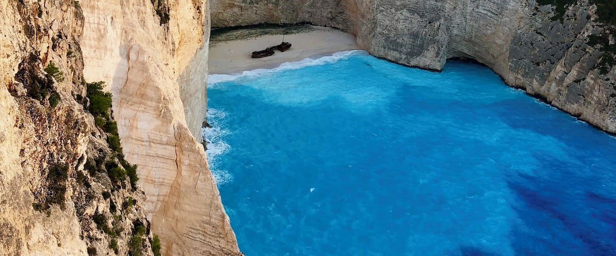 The famous shipwreck beach in Zakynthos