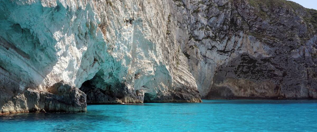 One of Zakynthos’ many treasures: the Blue Caves – get on a private boat and take your snorkel to get lost in crystal bright blue waters #LifeAtExpedia #SeasideDiscoveries