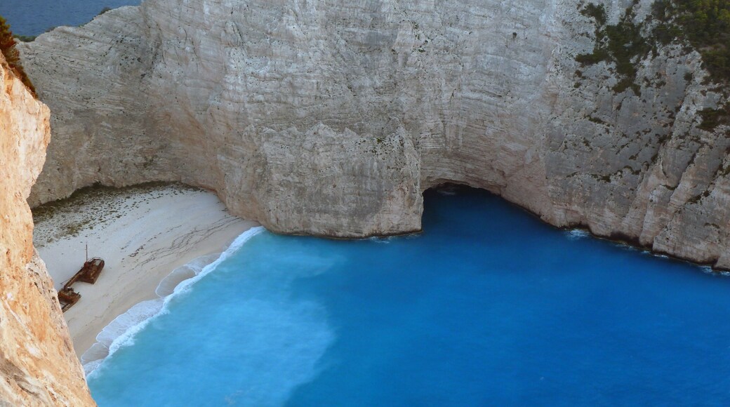 the famous Navagio Beach in Zakynthos, with its blue waters! #BVSBlue