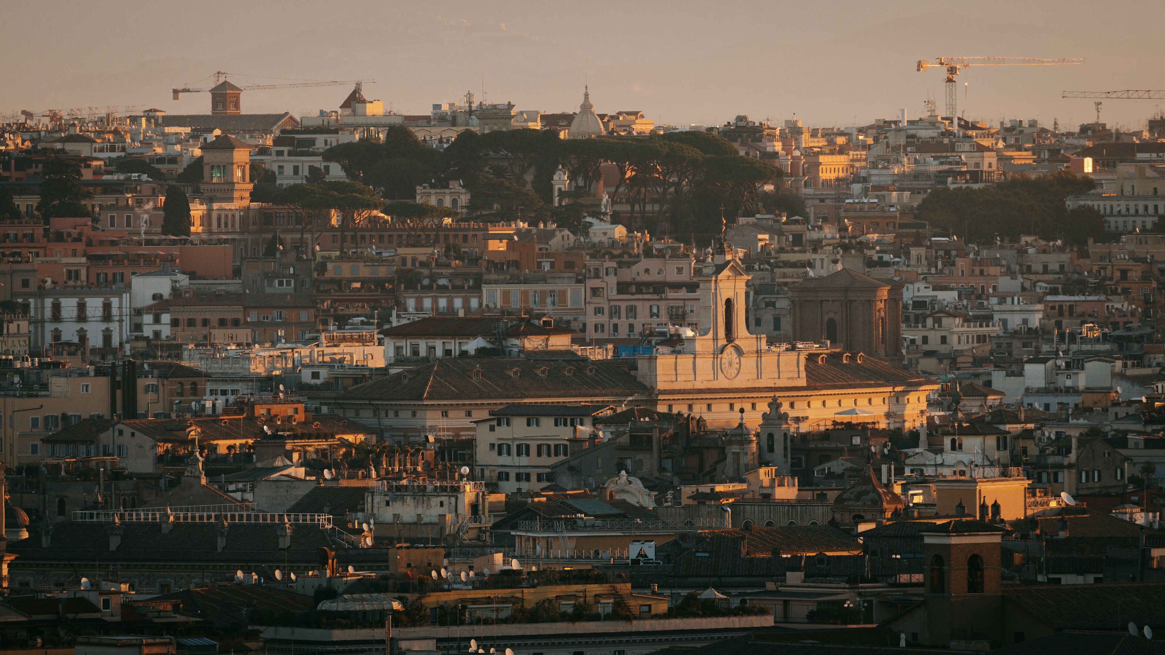 Janiculum Hill which includes a sunset, landscape views and a city
