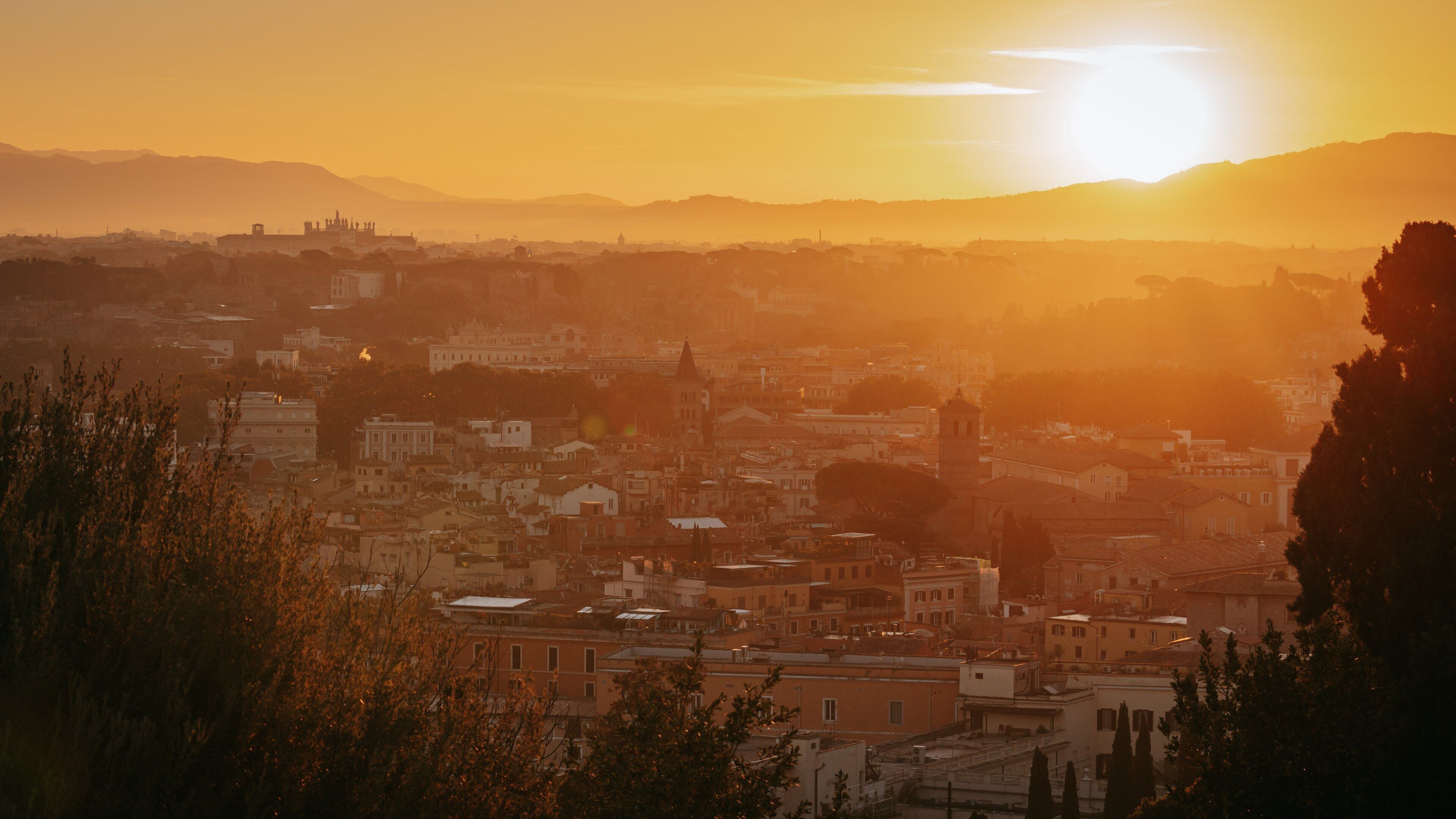 Janiculum Hill featuring a city, landscape views and a sunset