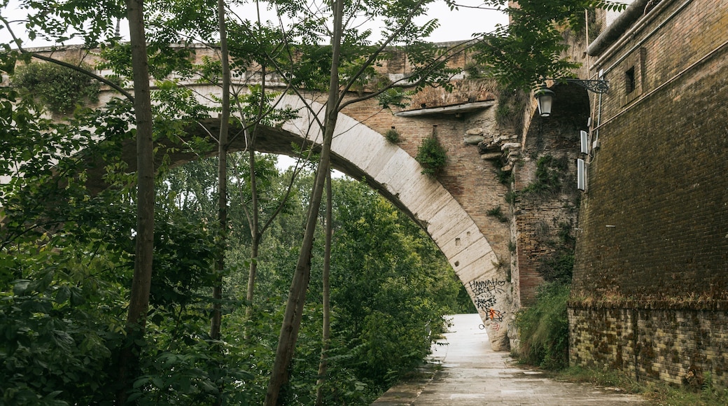 Tiber Island showing a bridge and heritage elements