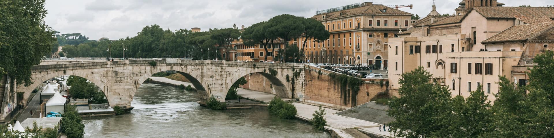 Tiber Island featuring a river or creek, landscape views and a bridge