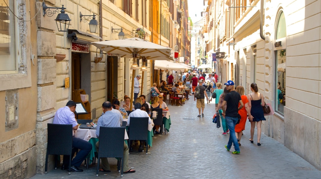 Via del Babuino featuring cafe scenes, dining out and a city