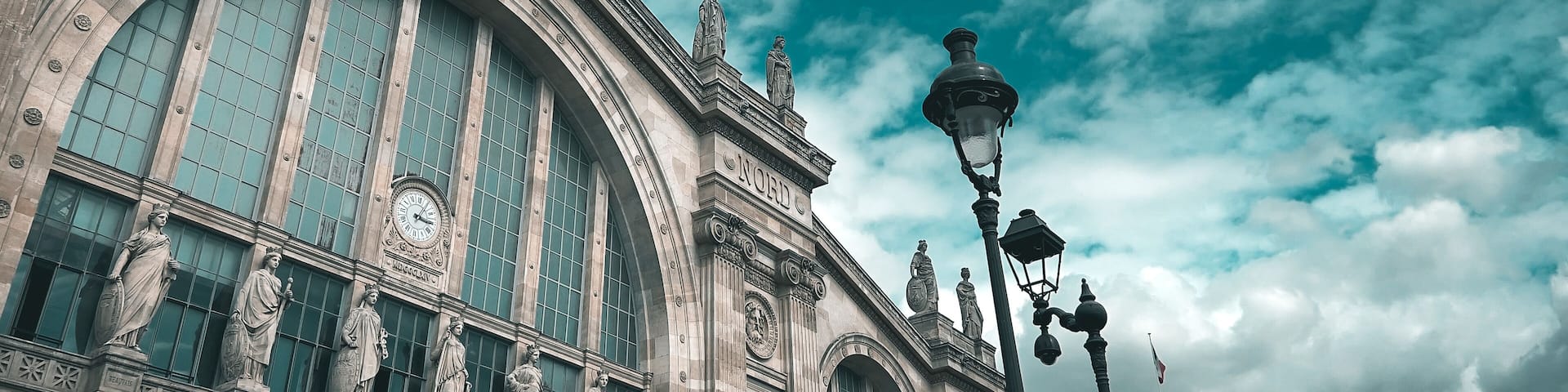 North Station in Paris with clouds