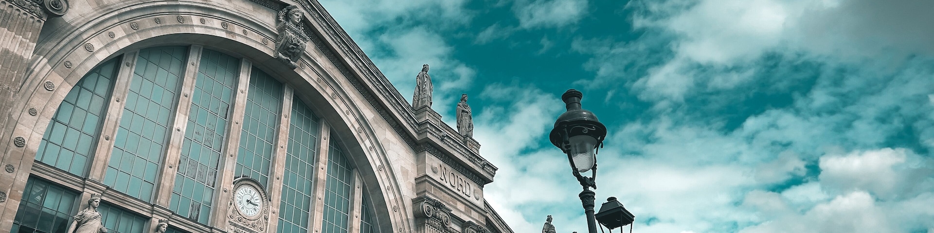 North Station in Paris with clouds