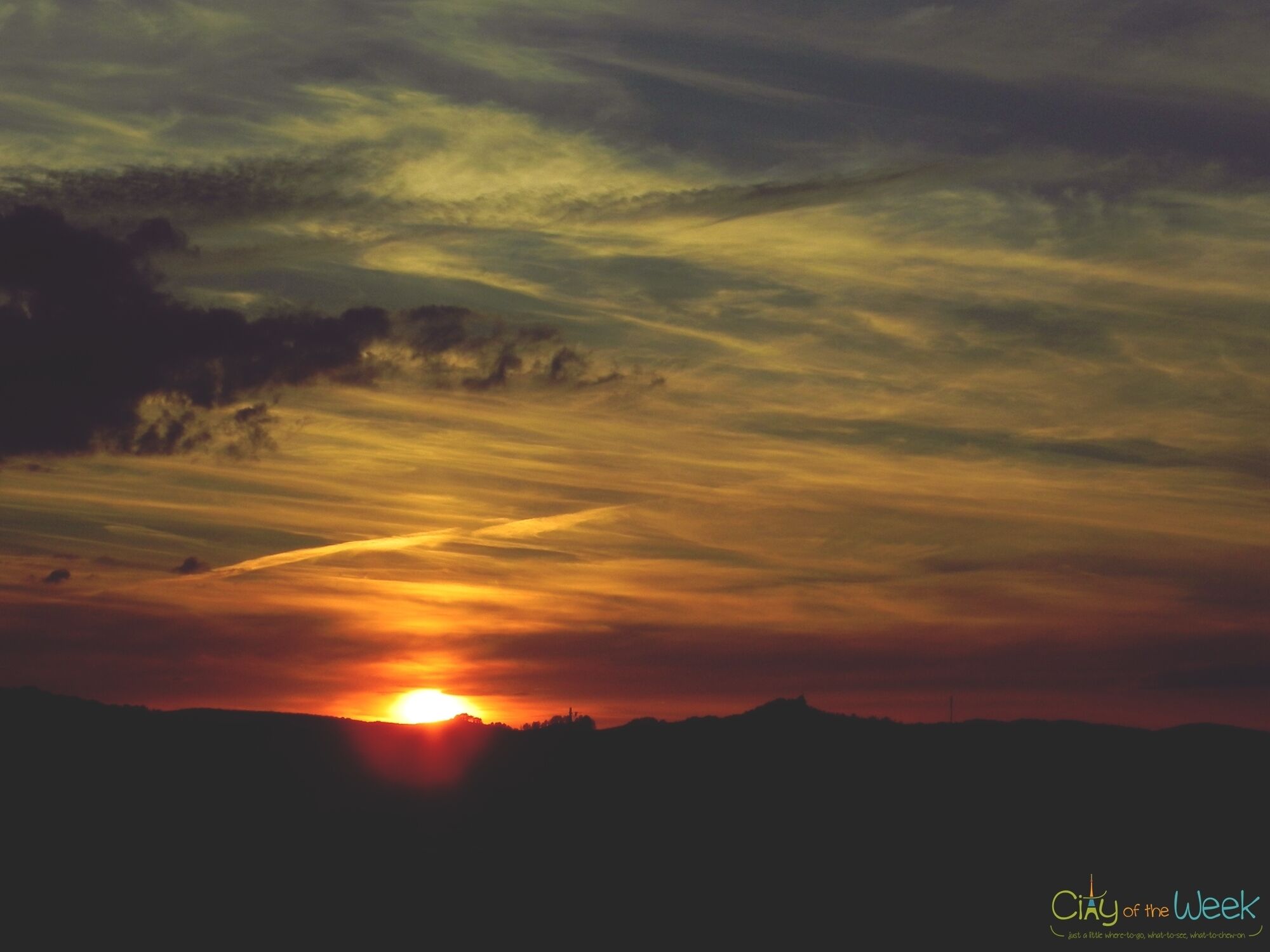 Because the roadtrip sunsets on the roads of Romania are the best. http://cityoftheweek.net/2015/06/23/pow-15-roadtrip-sunsets/ 