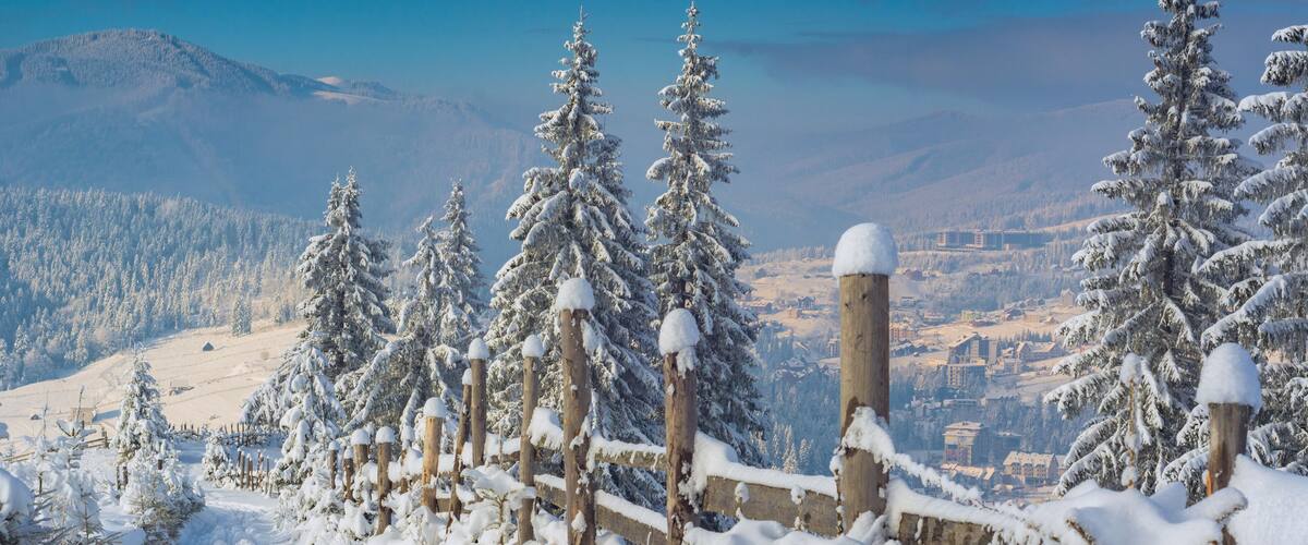 Road to the Bukovel ski resort