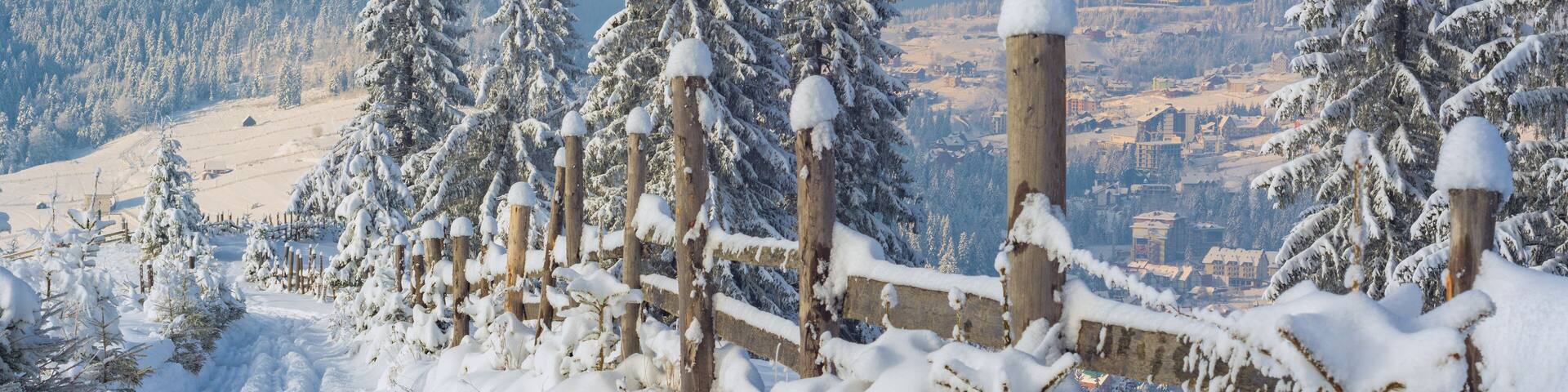 Road to the Bukovel ski resort