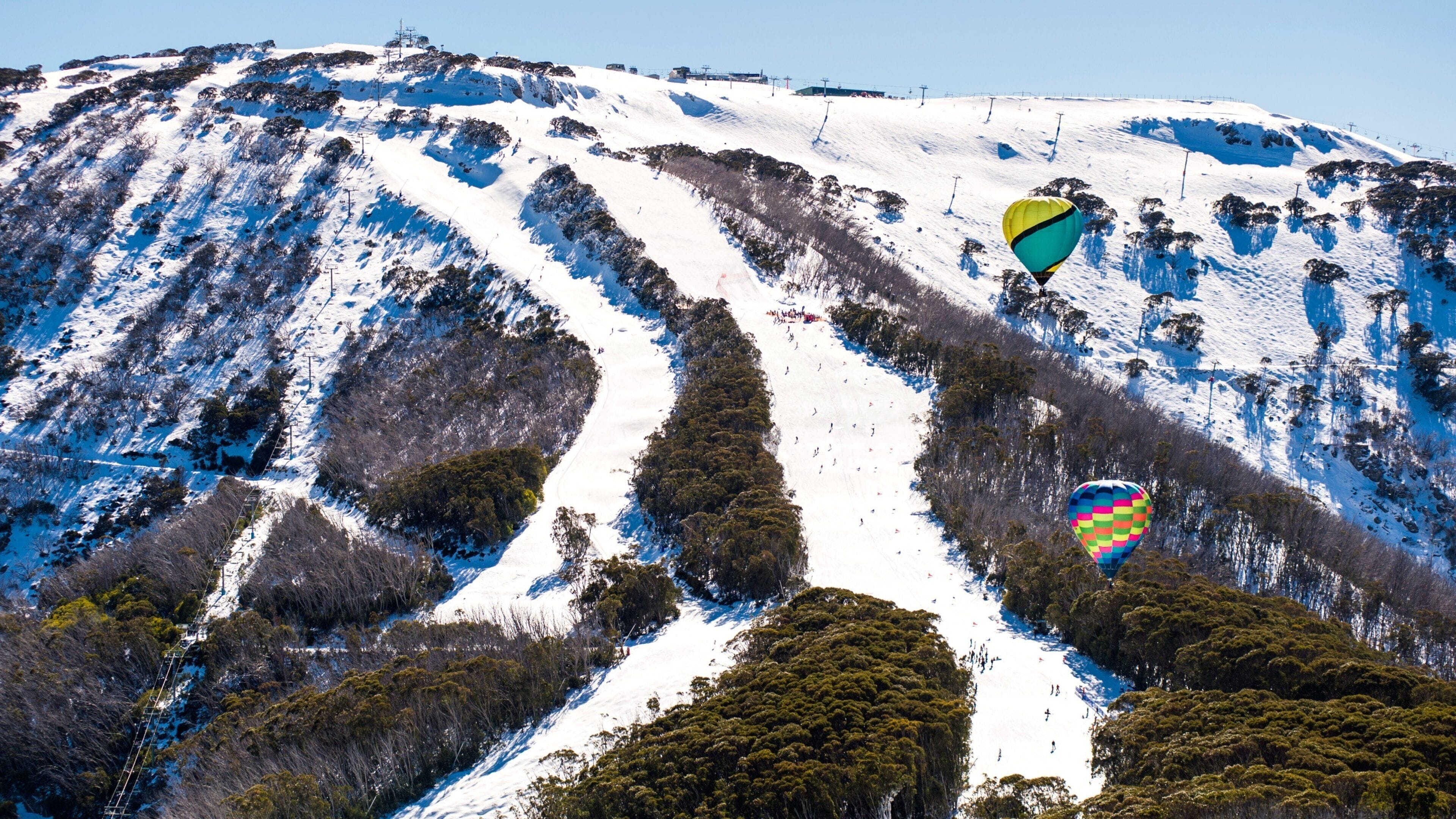 Mt. Buller Alpine Resort which includes snow, landscape views and ballooning