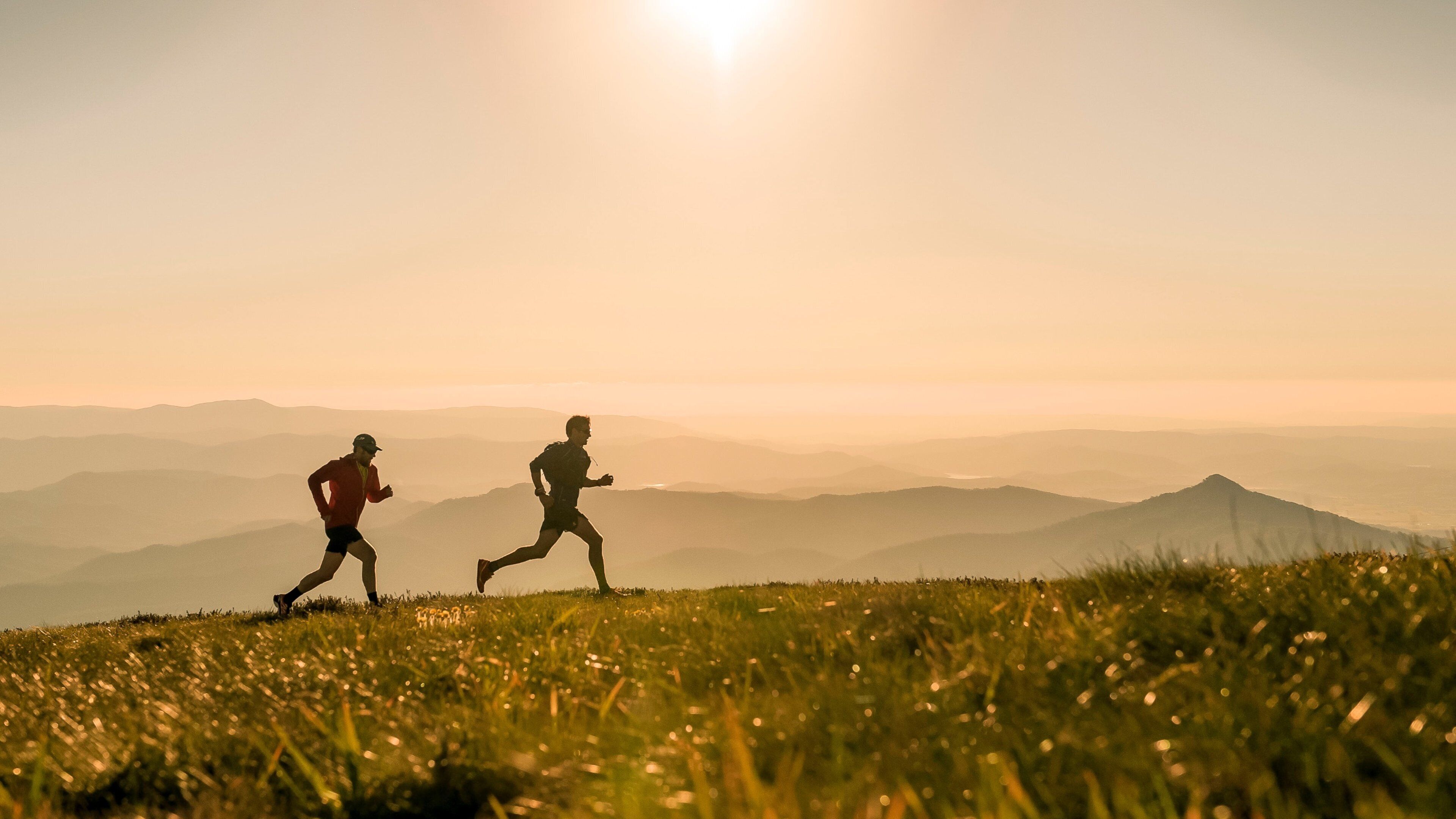 Mt. Buller Ski Slopes showing mountains and a sunset