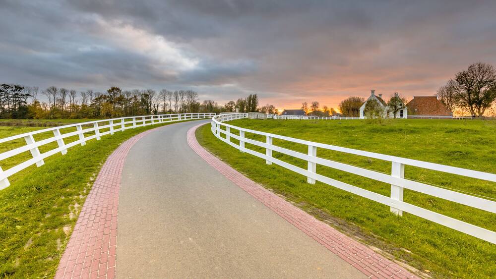 Dutch Countryside landscape with historical houses
