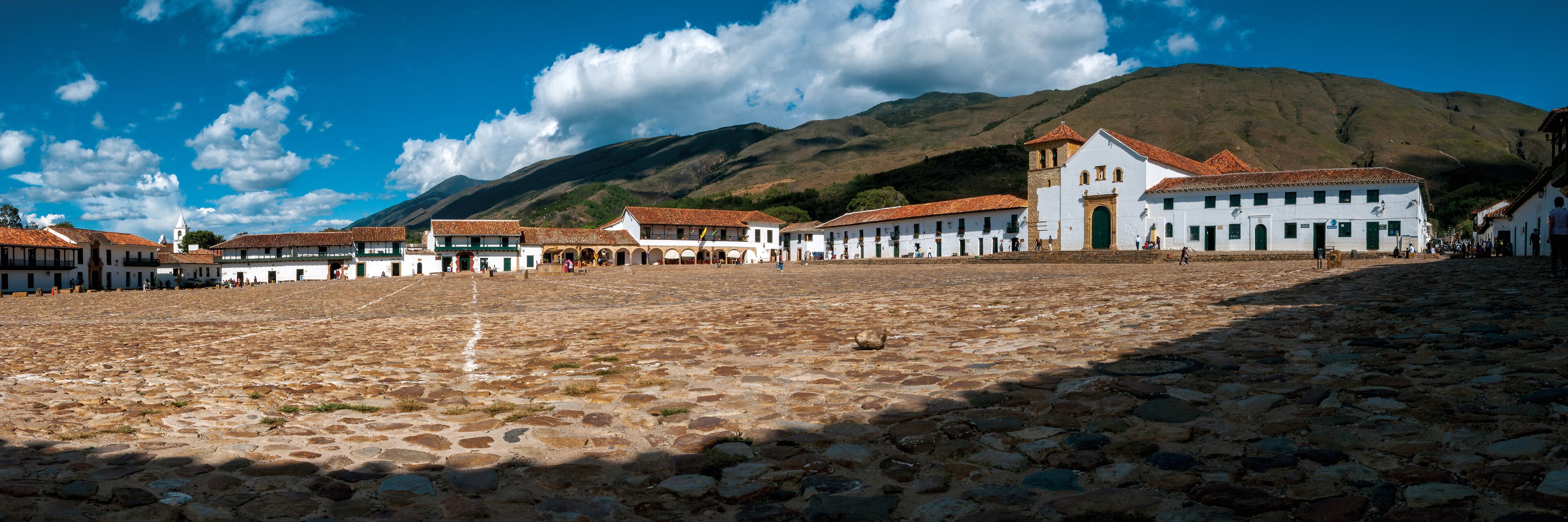 Panoramic view of Central Plaza Villa de Leyva Boyaca Colombia