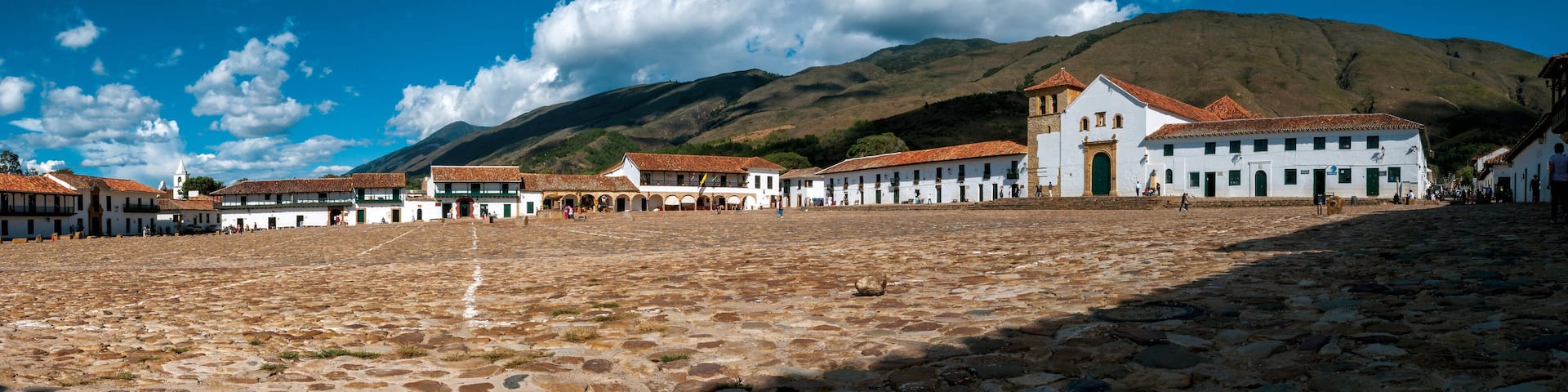 Panoramic view of Central Plaza Villa de Leyva Boyaca Colombia
