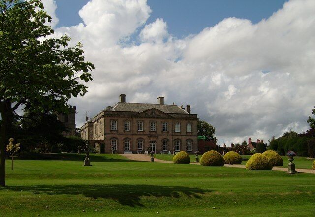 Melbourne Hall West - South west view across French formal style gardens at Melbourne Hall.