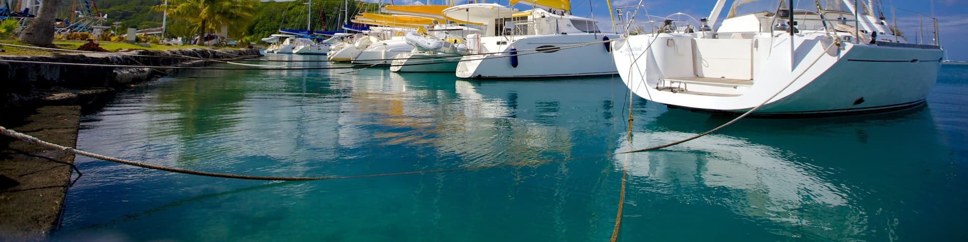 Tahiti featuring tropical scenes, sailing and a bay or harbor