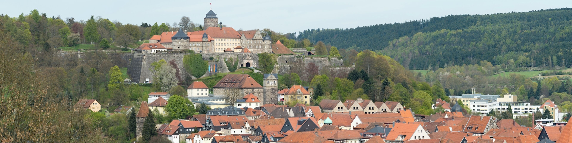 Die Festung Rosenberg über der oberfränkischen Stadt Kronach.