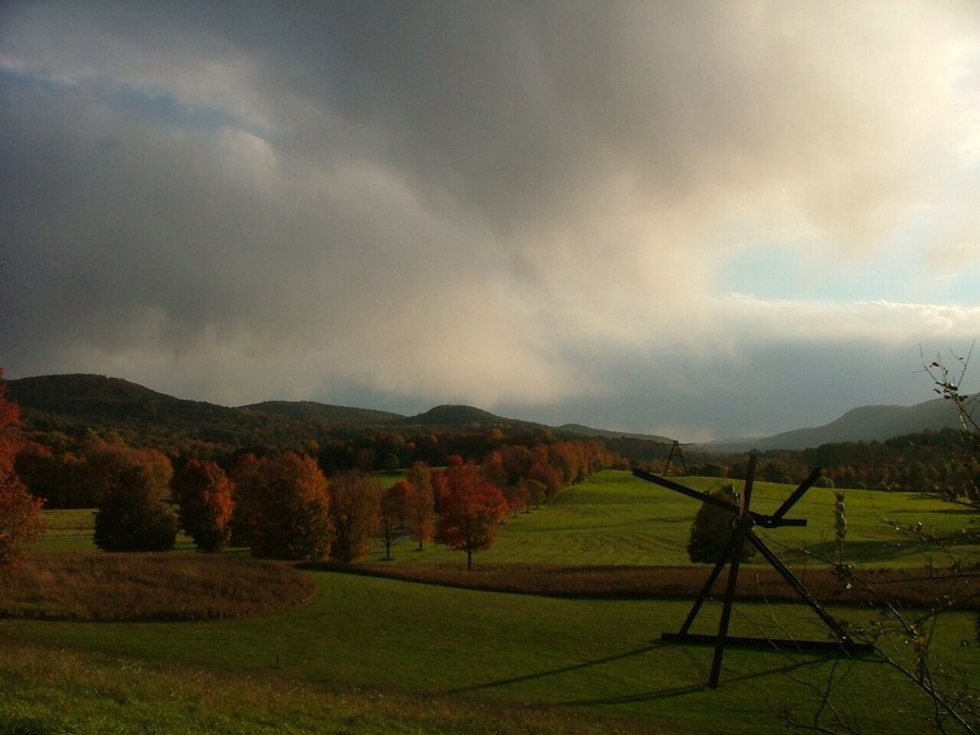 Gloomy cloud over Storm King sunset. Landscape architecture juxtaposed in the Northeast's Autumn. #GoldenHour