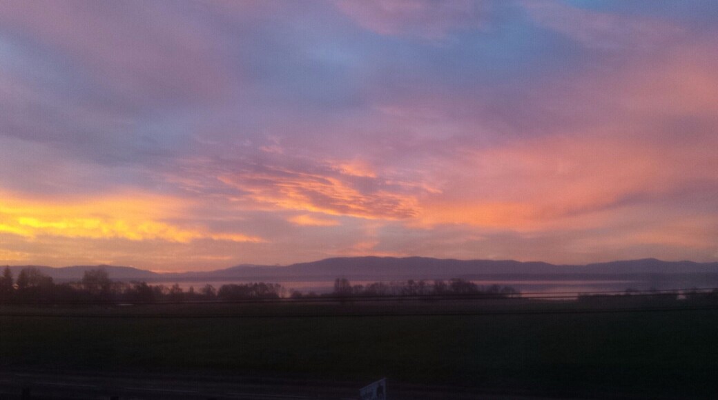 View on Beskid mountain range, autumn morning