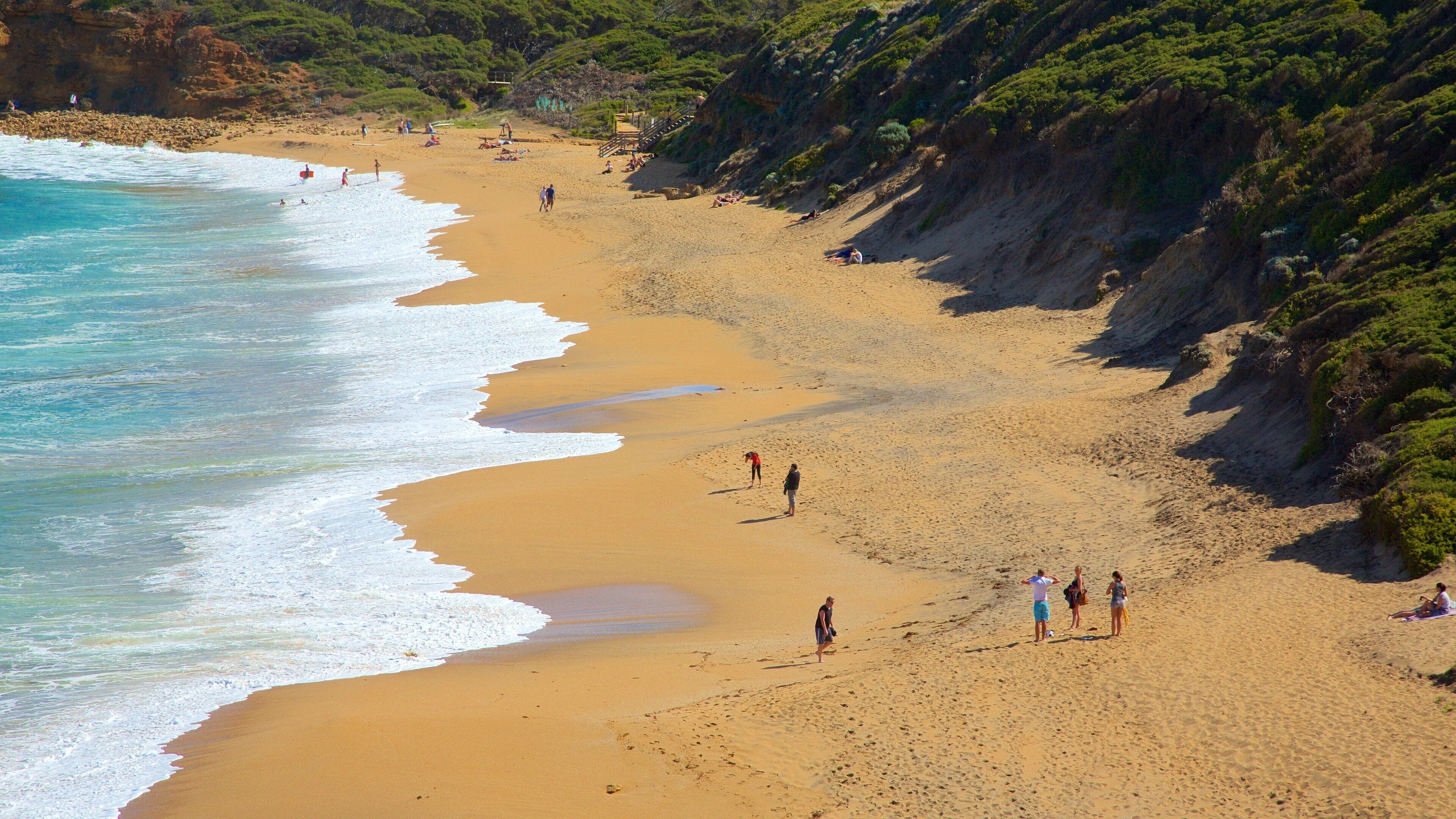 Bell\'s Beach which includes a beach