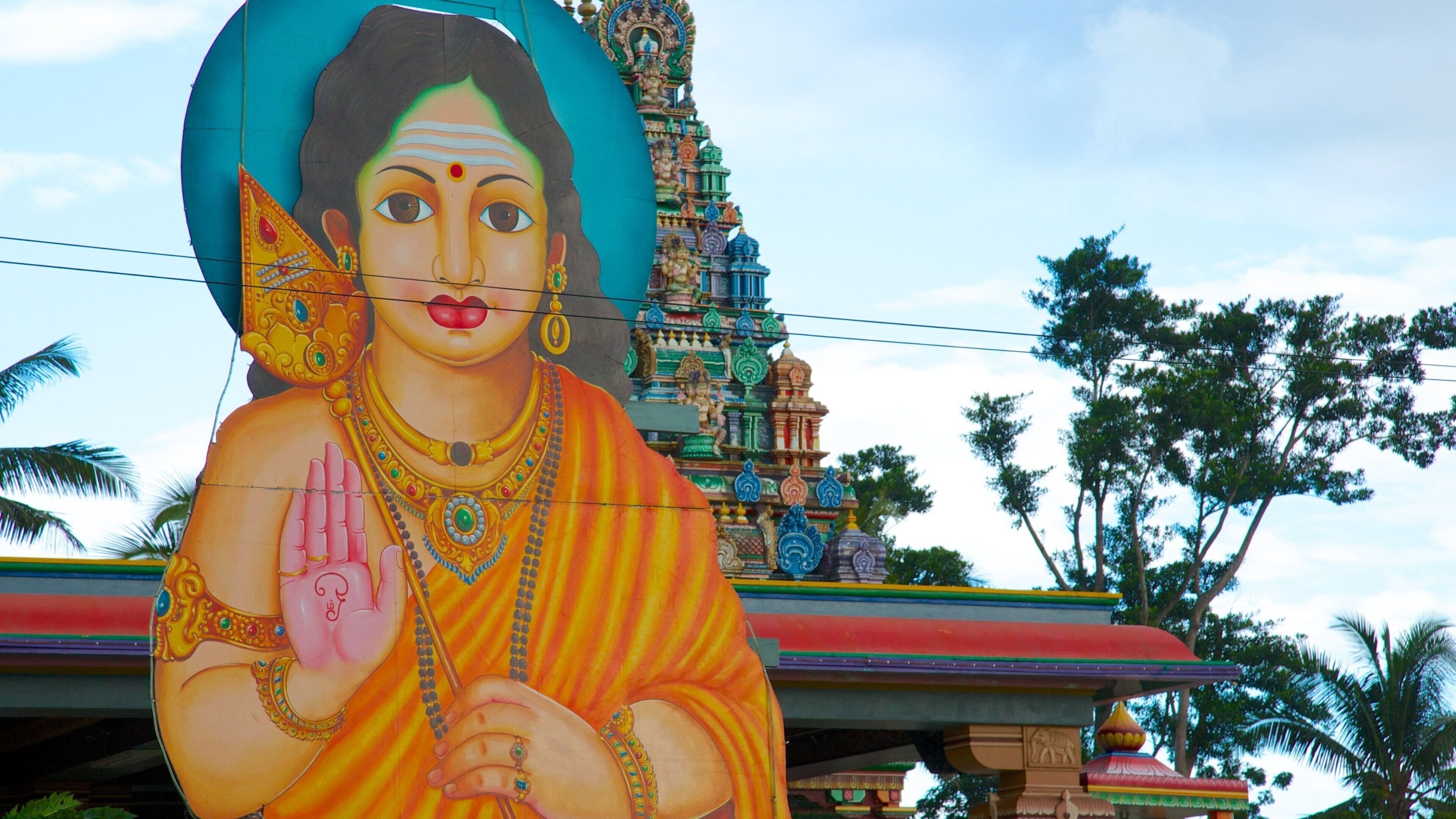 Templo de Sri Siva Subramaniya que inclui arte ao ar livre, aspectos religiosos e um templo ou local de adoração