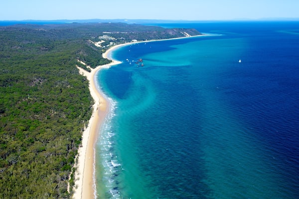 Moreton Island National Park featuring a beach, general coastal views and landscape views