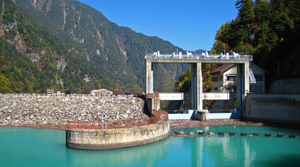 Takase Dam spillway.