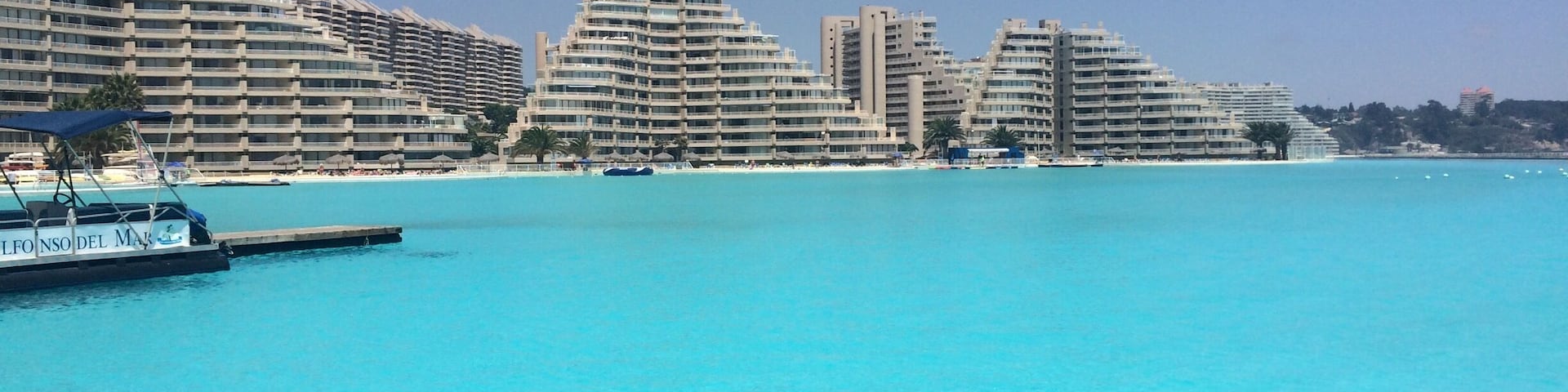 Looking out over the worlds largest pool. Note: you cannot actually swim in it.