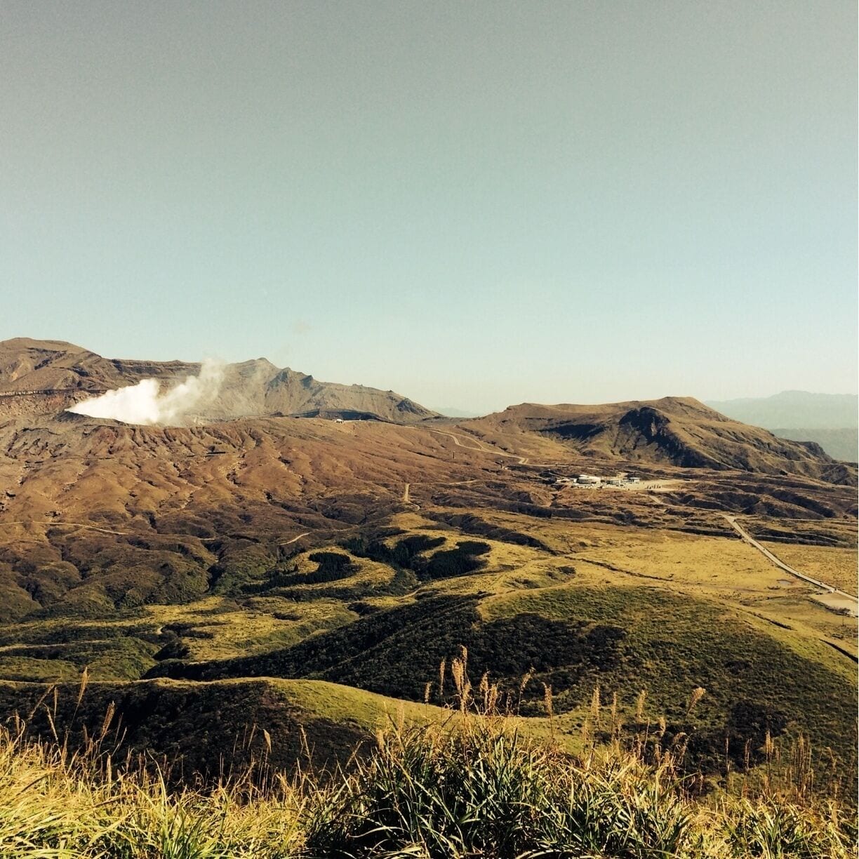 active volcano Mt Aso.