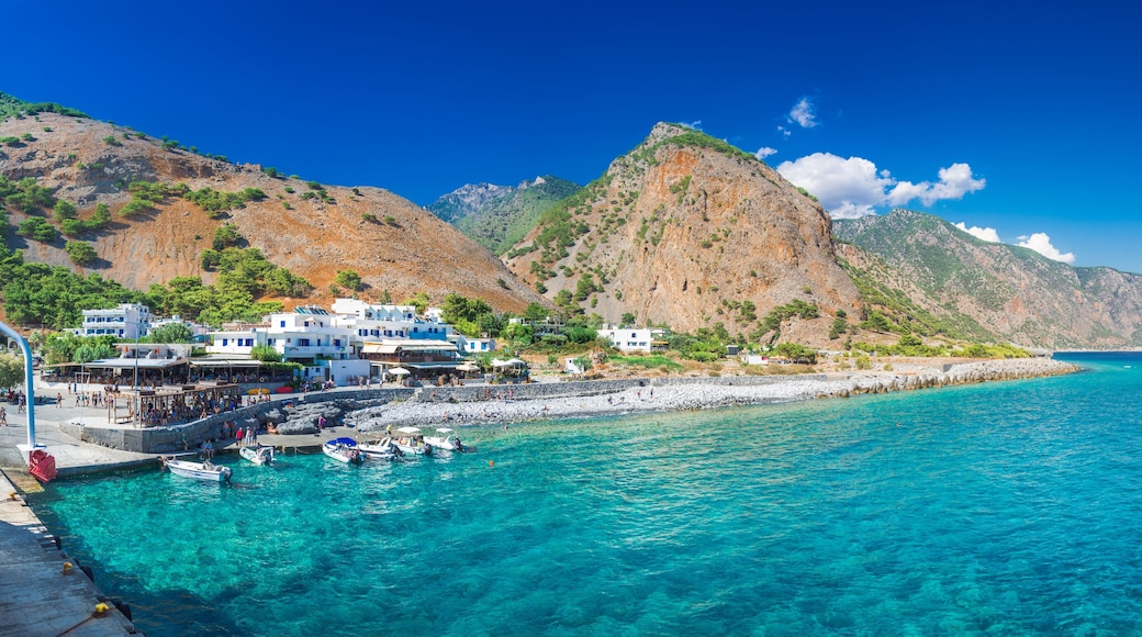 Greek village of Agia Roumeli, Chania, Crete, Greece.