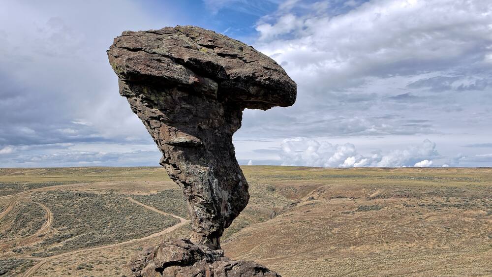 The scenic balanced rock in Idaho.