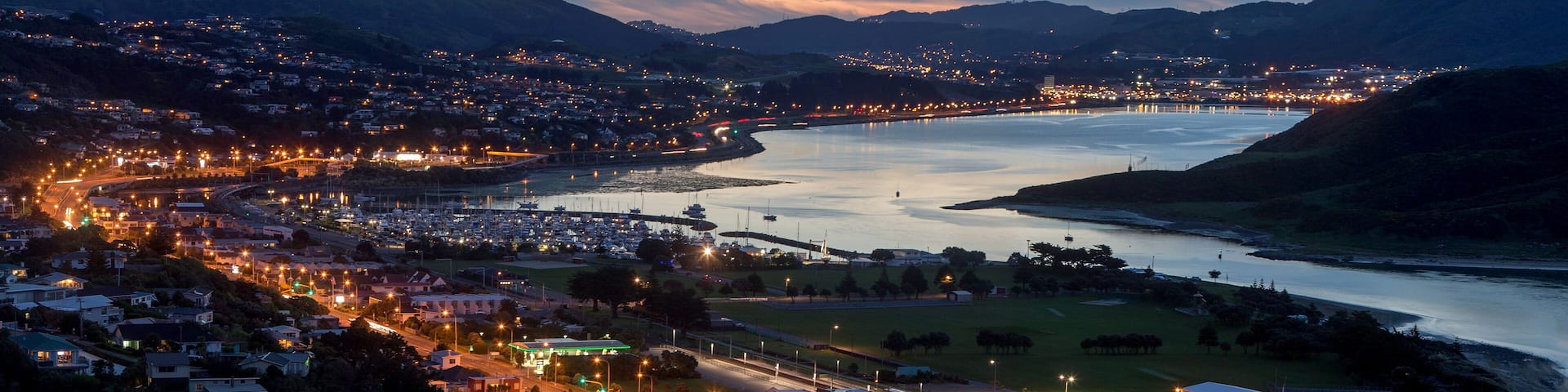 Paremata to Porirua at night