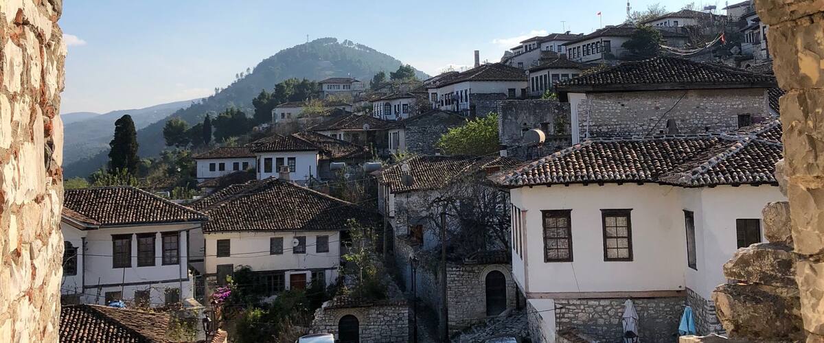 There’s actually people still staying within the castle wall in Berat Castle