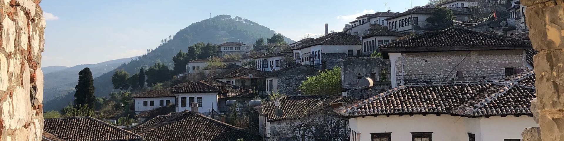 There’s actually people still staying within the castle wall in Berat Castle