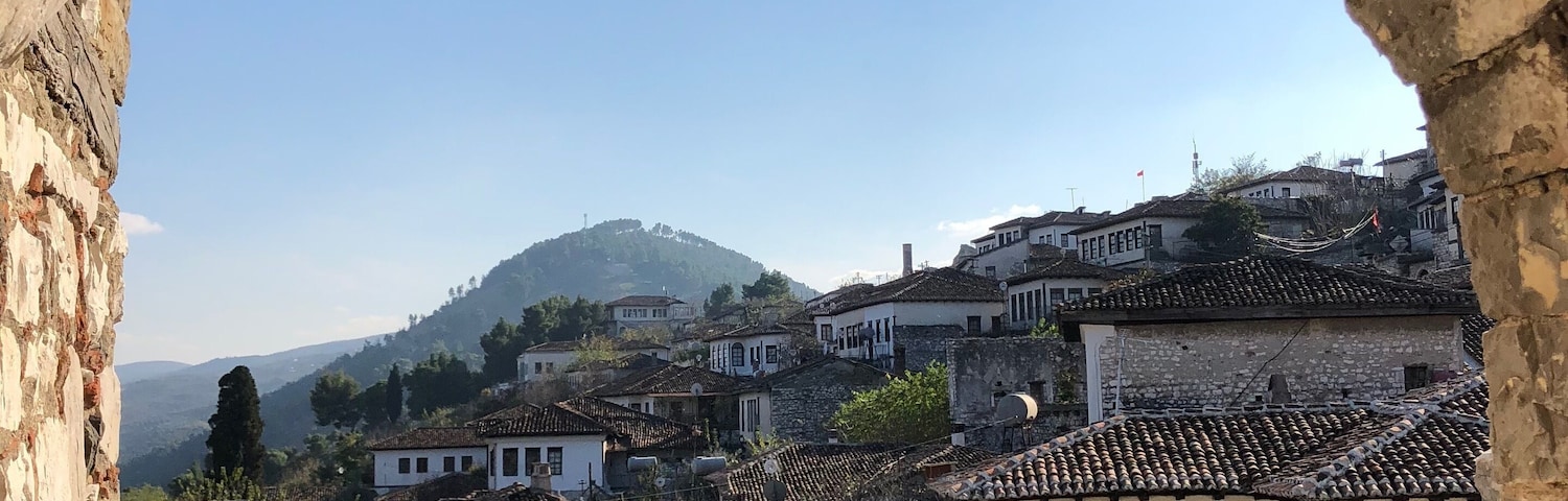 There’s actually people still staying within the castle wall in Berat Castle