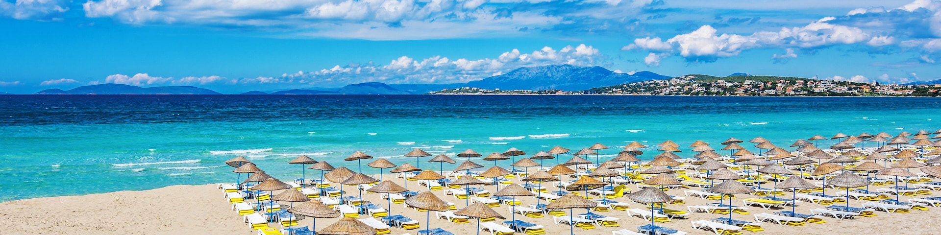 Ilica Beach view at spring time in the Turkey