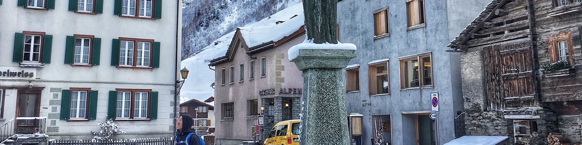 Getting a sip from the local fountain the water in Val’s is fresh and the thermals are great after a day of skiing ⛷ #likealocal #architechture #village #fountain